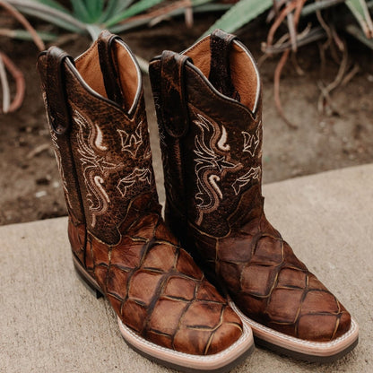 Soto Boots Kids Pirarucu Print Cowboy Boots K4008 Cowboy Boots by Soto Boots – Don't Panic Shoes