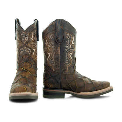 Soto Boots Kids Pirarucu Print Cowboy Boots K4008 Cowboy Boots by Soto Boots – Don't Panic Shoes