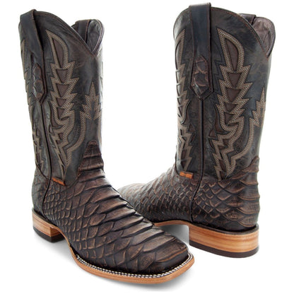 Soto Boots Mens Brown Python Print Boots H50032 Cowboy Boots by Soto Boots – Don't Panic Shoes