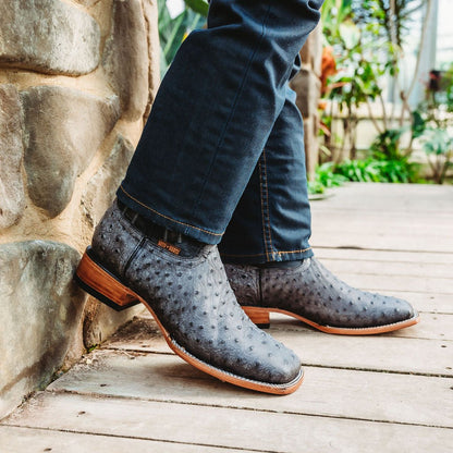 Soto Boots Mens Out Of The Wild Black Ostrich Print Boots H50031 Cowboy Boots by Soto Boots – Don't Panic Shoes