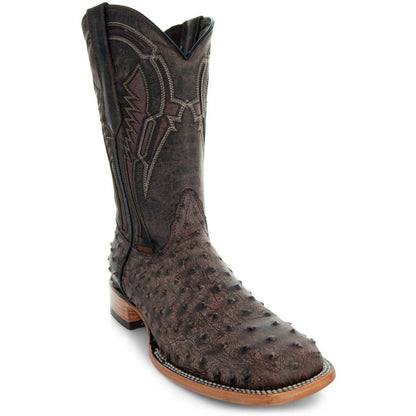 Soto Boots Mens Out Of The Wild Brown Ostrich Print Boots H50031 Cowboy Boots by Soto Boots – Don't Panic Shoes
