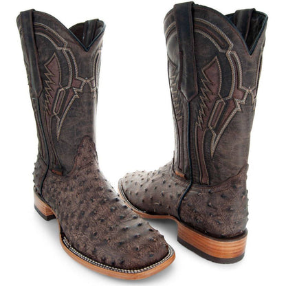 Soto Boots Mens Out Of The Wild Brown Ostrich Print Boots H50031 Cowboy Boots by Soto Boots – Don't Panic Shoes