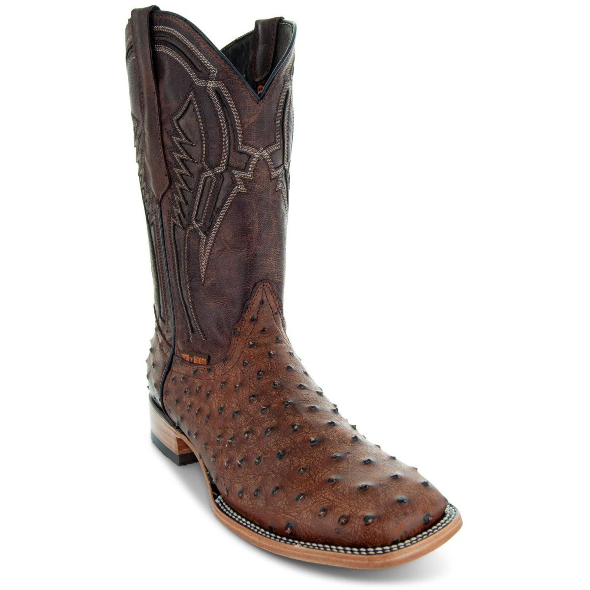 Soto Boots Mens Out Of The Wild Cognac Ostrich Print Boots H50031 Cowboy Boots by Soto Boots – Don't Panic Shoes