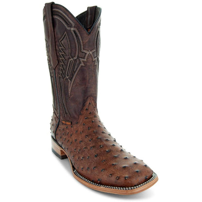 Soto Boots Mens Out Of The Wild Cognac Ostrich Print Boots H50031 Cowboy Boots by Soto Boots – Don't Panic Shoes