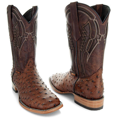 Soto Boots Mens Out Of The Wild Cognac Ostrich Print Boots H50031 Cowboy Boots by Soto Boots – Don't Panic Shoes