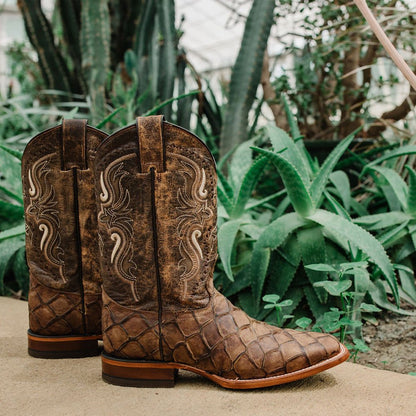 Soto Boots Men's Pirarucu Print Cowboy Boots H4015 Cowboy Boots by Soto Boots – Don't Panic Shoes