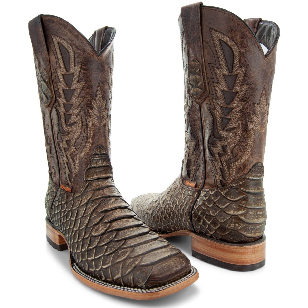 Soto Boots Mens Tan Python Print Boots H50032 Cowboy Boots by Soto Boots – Don't Panic Shoes