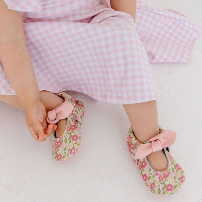 Spring Bouquet Knotted Bow Baby Shoe Knotted Bow Mocc by Freshly Picked – Don't Panic Shoes