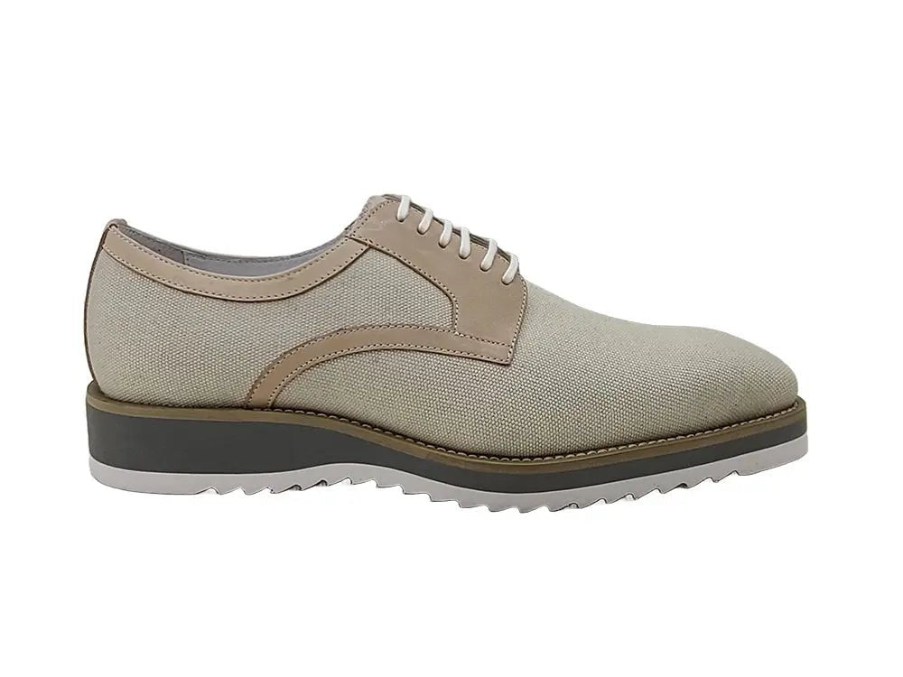 Spring Linen Mixed Media Oxford All Day Comfort Leather Ks515 - 43 Shoes by Carrucci Shoes – Don't Panic Shoes