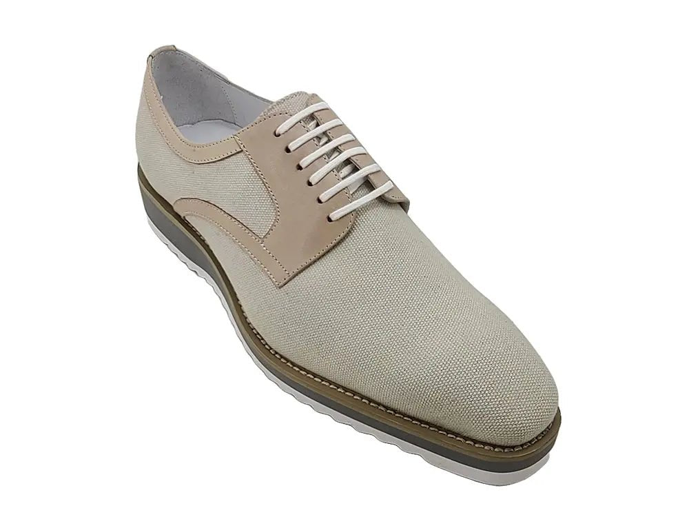 Spring Linen Mixed Media Oxford All Day Comfort Leather Ks515 - 43 Shoes by Carrucci Shoes – Don't Panic Shoes