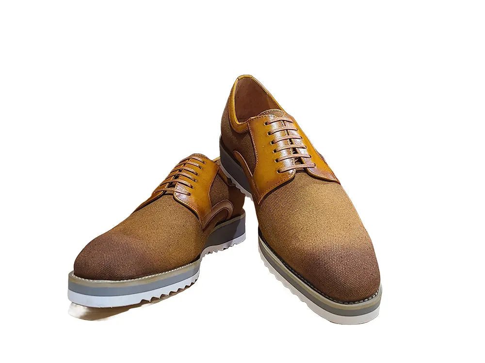 Spring Linen Mixed Media Oxford All Day Comfort Leather Ks515 - 43 Shoes by Carrucci Shoes – Don't Panic Shoes