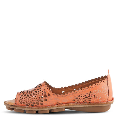 Spring Step ShoeS Brandal Women’s Leather Peep Toe Flats Slip - On Shoe by Spring Step Shoes – Don't Panic Shoes