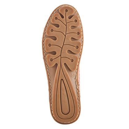 Spring Step ShoeS Brandal Women’s Leather Peep Toe Flats Slip - On Shoe by Spring Step Shoes – Don't Panic Shoes