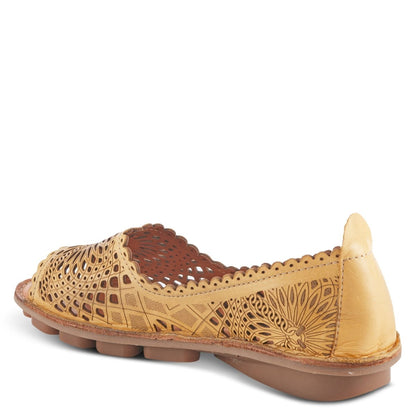 Spring Step ShoeS Brandal Women’s Leather Peep Toe Flats Slip - On Shoe by Spring Step Shoes – Don't Panic Shoes