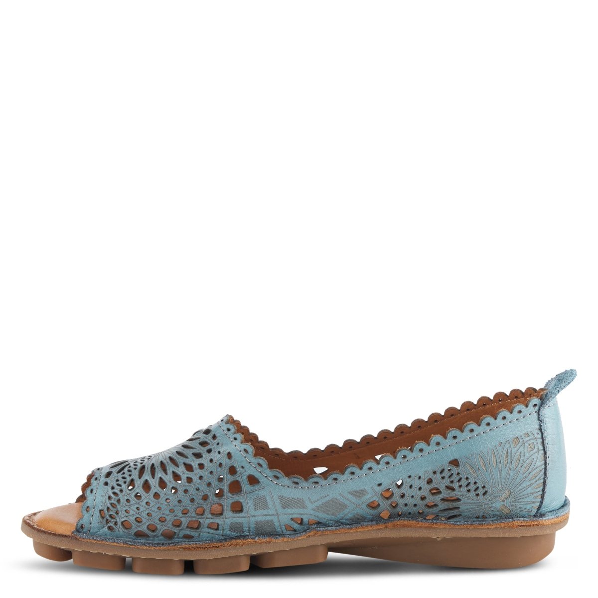 Spring Step ShoeS Brandal Women’s Leather Peep Toe Flats Slip - On Shoe by Spring Step Shoes – Don't Panic Shoes