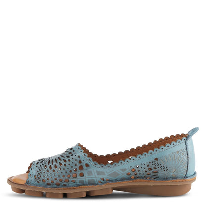 Spring Step ShoeS Brandal Women’s Leather Peep Toe Flats Slip - On Shoe by Spring Step Shoes – Don't Panic Shoes