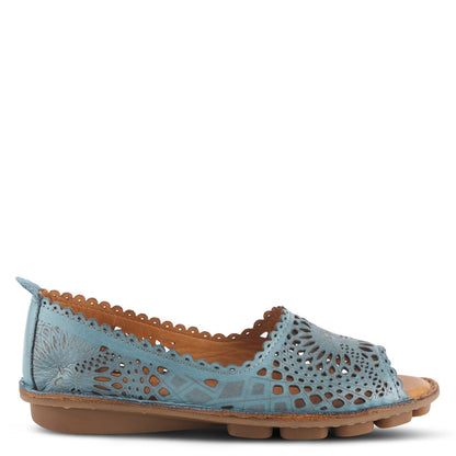 Spring Step ShoeS Brandal Women’s Leather Peep Toe Flats Slip - On Shoe by Spring Step Shoes – Don't Panic Shoes