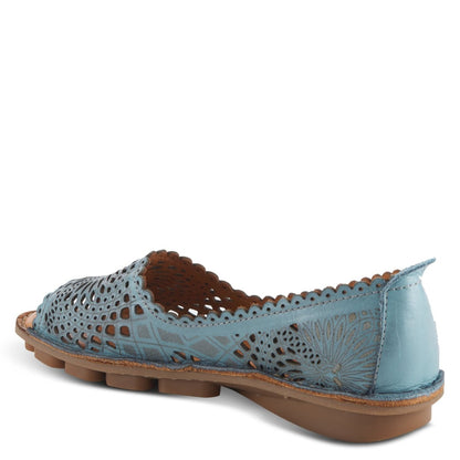 Spring Step ShoeS Brandal Women’s Leather Peep Toe Flats Slip - On Shoe by Spring Step Shoes – Don't Panic Shoes