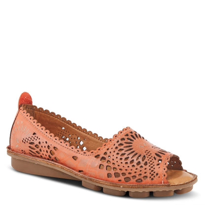 Spring Step ShoeS Brandal Women’s Leather Peep Toe Flats Slip - On Shoe by Spring Step Shoes – Don't Panic Shoes