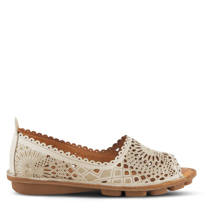 Spring Step ShoeS Brandal Women’s Leather Peep Toe Flats Slip - On Shoe by Spring Step Shoes – Don't Panic Shoes