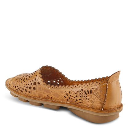 Spring Step ShoeS Brandal Women’s Leather Peep Toe Flats Slip - On Shoe by Spring Step Shoes – Don't Panic Shoes