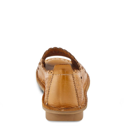 Spring Step ShoeS Brandal Women’s Leather Peep Toe Flats Slip - On Shoe by Spring Step Shoes – Don't Panic Shoes