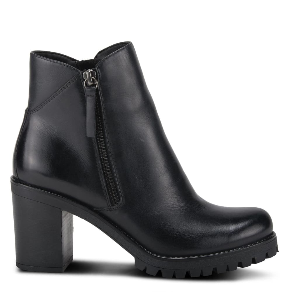 Spring Step Shoes Dealey Women's Black Leather Chunky Heel Boots Shoes by Spring Step Shoes – Don't Panic Shoes