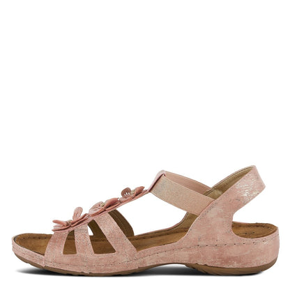 Spring Step ShoeS Flexus Adede Slingback Sandal Women’s Leather Floral 1.5" Adede by Spring Step Shoes – Don't Panic Shoes