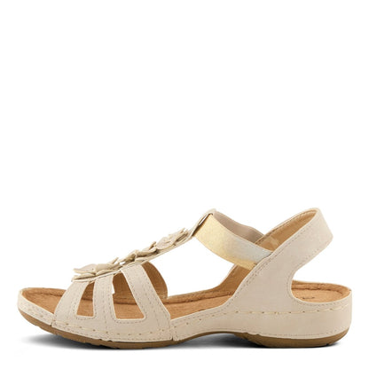 Spring Step ShoeS Flexus Adede Slingback Sandal Women’s Leather Floral 1.5" Adede by Spring Step Shoes – Don't Panic Shoes