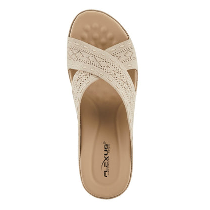 Spring Step ShoeS Flexus Meshana Sandals Women’s Textile Wedge 1 1/4" Height Slides Casual Sandals by Spring Step Shoes – Don't Panic Shoes