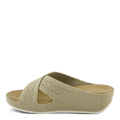 Spring Step ShoeS Flexus Meshana Sandals Women’s Textile Wedge 1 1/4" Height Slides Casual Sandals by Spring Step Shoes – Don't Panic Shoes