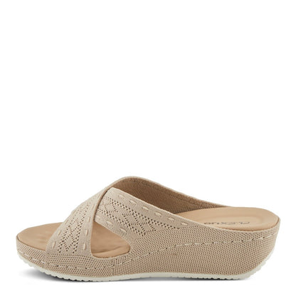 Spring Step ShoeS Flexus Meshana Sandals Women’s Textile Wedge 1 1/4" Height Slides Casual Sandals by Spring Step Shoes – Don't Panic Shoes