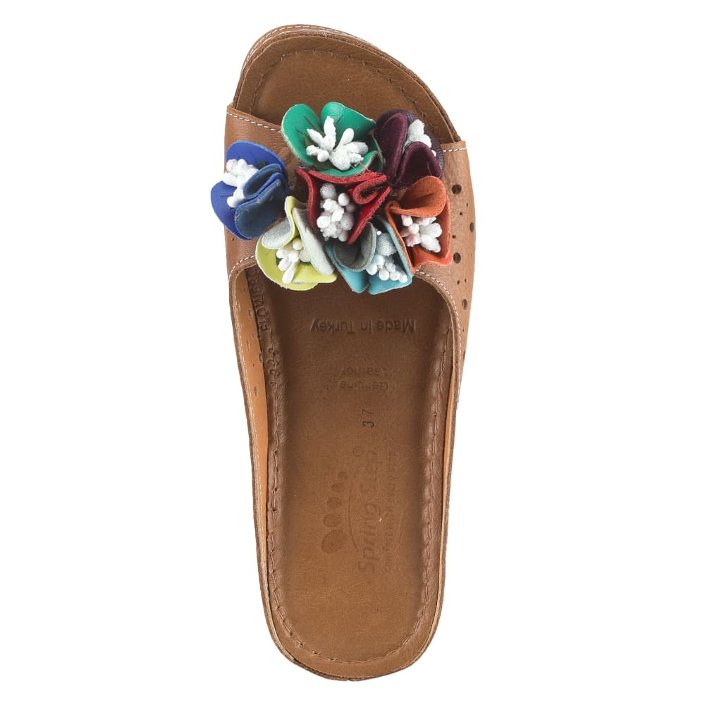 Spring Step Shoes Flowerchild Leather Slide Sandal