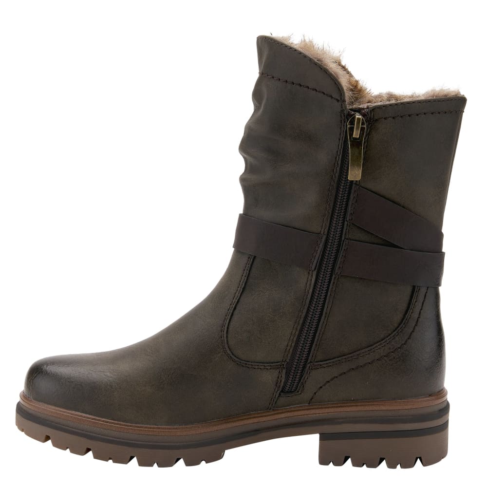 Spring Step Shoes Francala Women's Moto Chic Leather And Fur Boots Shoes by Spring Step Shoes – Don't Panic Shoes