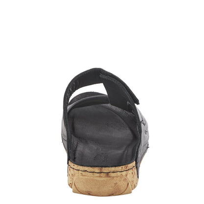 Spring Step Shoes Gretta Slide Sandal Women's Leather Cork Wedge Slide Sandals by Spring Step Shoes – Don't Panic Shoes