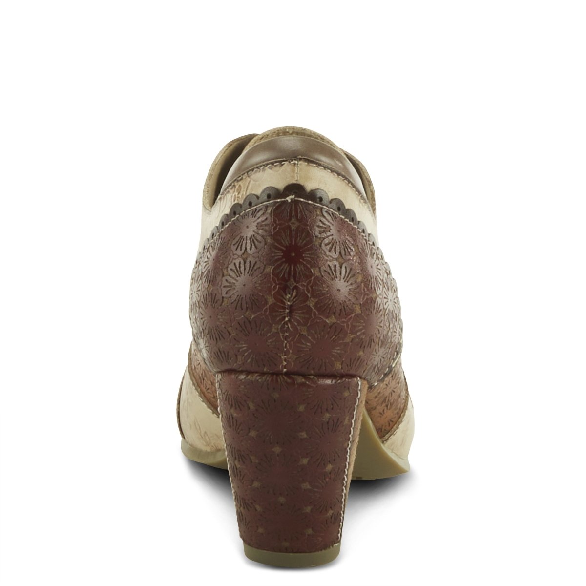 Spring Step Shoes L'artiste Adelvice Fleur Women's Modern Floral Pattern Chunky Heel Shoes Oxfords by Spring Step Shoes – Don't Panic Shoes