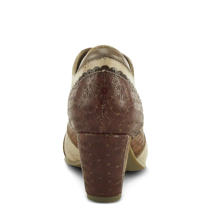 Spring Step Shoes L'artiste Adelvice Fleur Women's Modern Floral Pattern Chunky Heel Shoes Oxfords by Spring Step Shoes – Don't Panic Shoes