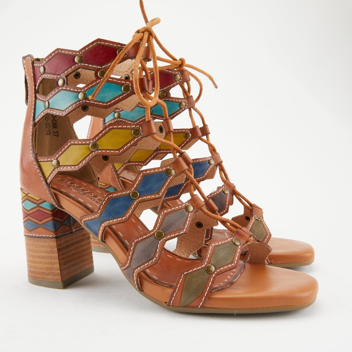 Spring Step Shoes L'artiste Artdeco Sandals Women's Multicolor Leather Gladiator Sandals by Spring Step Shoes – Don't Panic Shoes