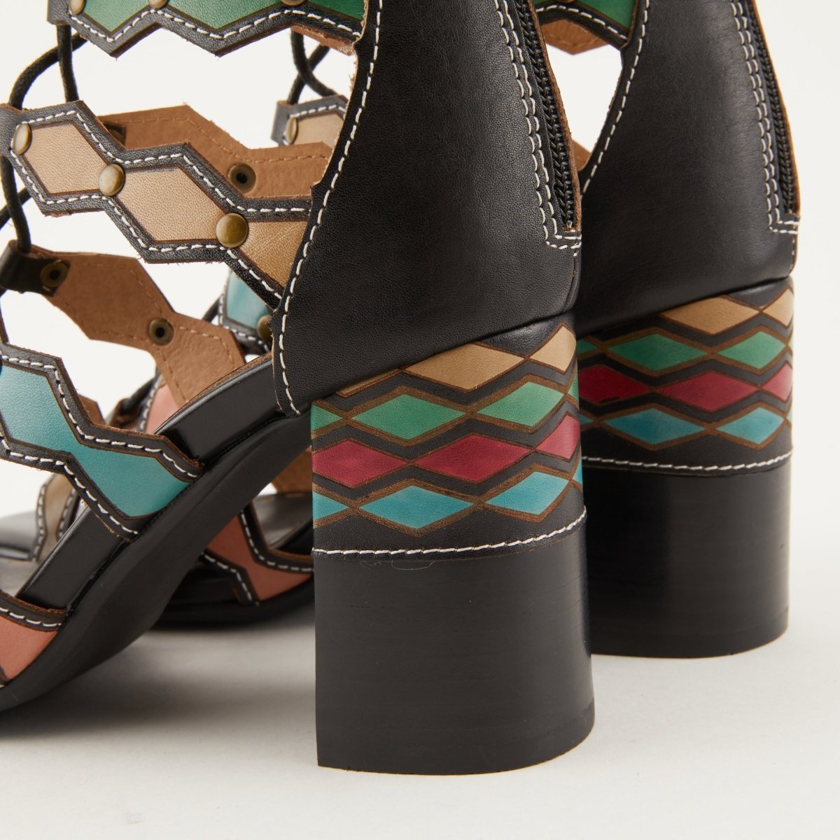 Spring Step Shoes L'artiste Artdeco Sandals Women's Multicolor Leather Gladiator Sandals by Spring Step Shoes – Don't Panic Shoes