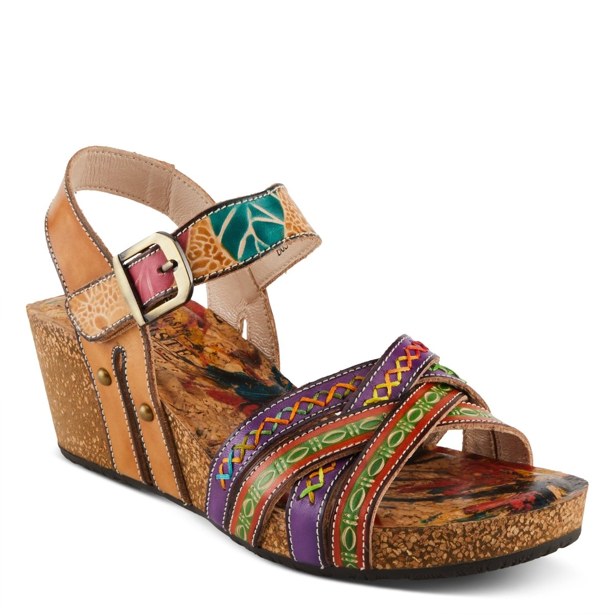 Spring Step Shoes L'artiste Bosquet Sandals Women's Leather Multicolor Slingback Casual Sandals by Spring Step Shoes – Don't Panic Shoes