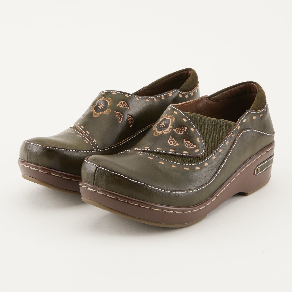 Spring Step Shoes L'artiste Burbank Women's Hand Painted Leather Clogs Slip - On Shoe by Spring Step Shoes – Don't Panic Shoes