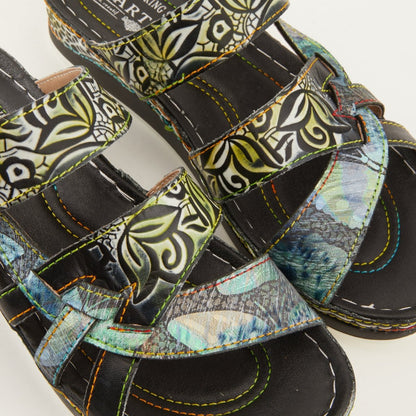 Spring Step ShoeS L'artiste Caiman Slide Sandal Women’s Hand Painted Leather Slide Sandals by Spring Step Shoes – Don't Panic Shoes