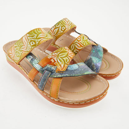 Spring Step ShoeS L'artiste Caiman Slide Sandal Women’s Hand Painted Leather Slide Sandals by Spring Step Shoes – Don't Panic Shoes