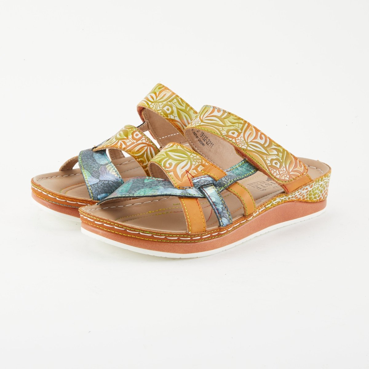 Spring Step ShoeS L'artiste Caiman Slide Sandal Women’s Hand Painted Leather Slide Sandals by Spring Step Shoes – Don't Panic Shoes