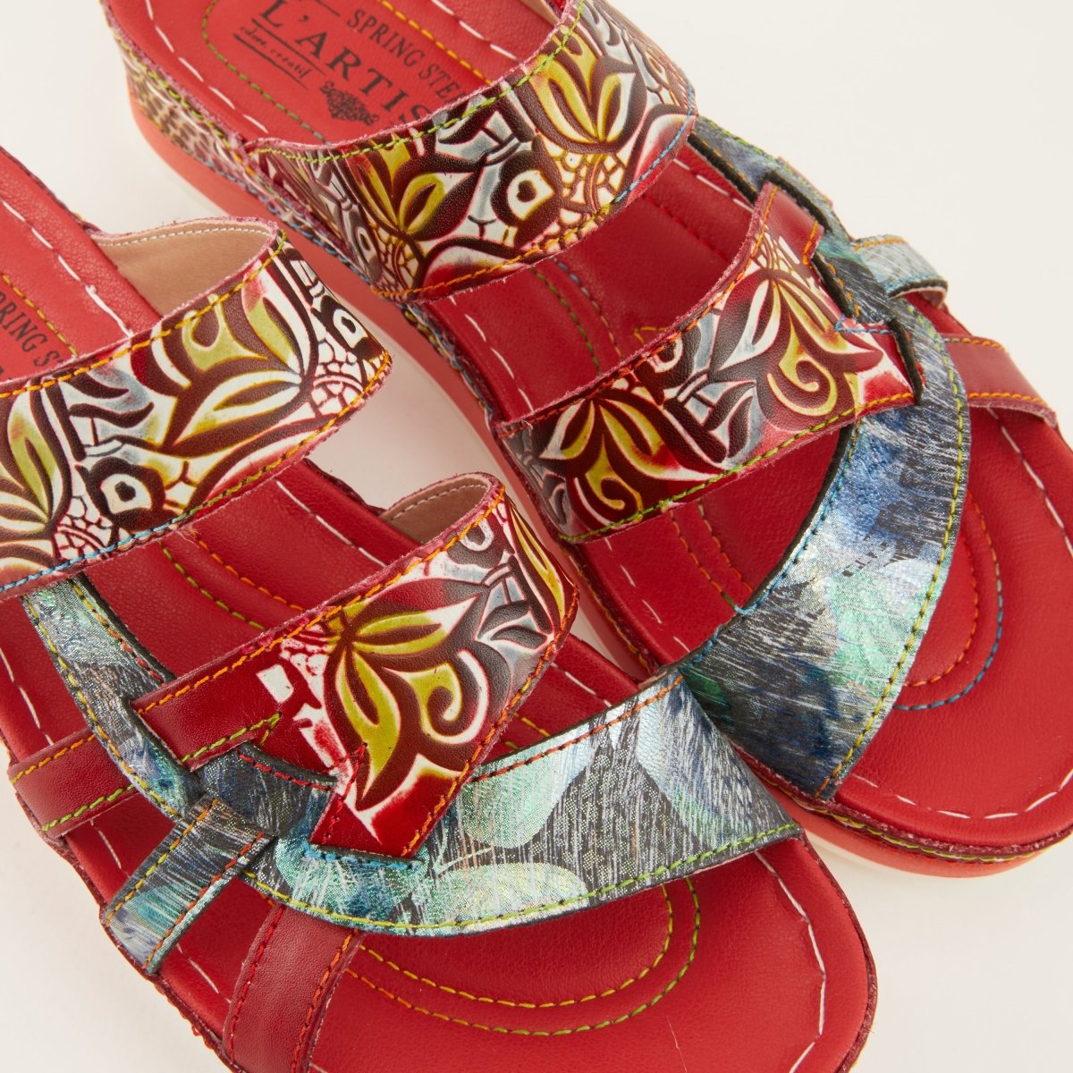 Spring Step ShoeS L'artiste Caiman Slide Sandal Women’s Hand Painted Leather Slide Sandals by Spring Step Shoes – Don't Panic Shoes