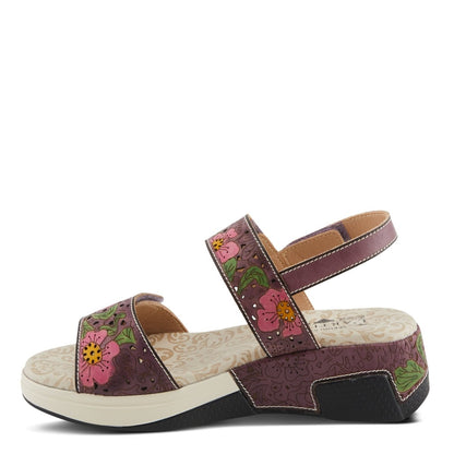 Spring Step Shoes L'artiste Caitlina Sandals Women's Leather Floral Design Slingback Casual Sandals by Spring Step Shoes – Don't Panic Shoes