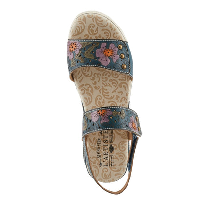Spring Step Shoes L'artiste Caitlina Sandals Women's Leather Floral Design Slingback Casual Sandals by Spring Step Shoes – Don't Panic Shoes