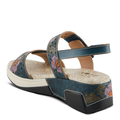 Spring Step Shoes L'artiste Caitlina Sandals Women's Leather Floral Design Slingback Casual Sandals by Spring Step Shoes – Don't Panic Shoes