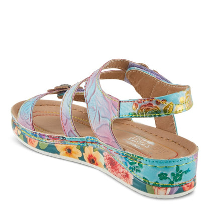 Spring Step ShoeS L'artiste Calista Sandals Women’s Leather Floral Embellishments Strappy Casual Sandals by Spring Step Shoes – Don't Panic Shoes
