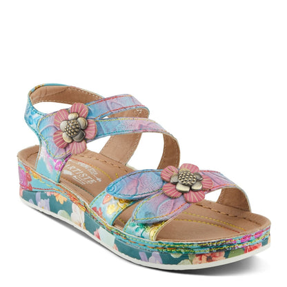 Spring Step ShoeS L'artiste Calista Sandals Women’s Leather Floral Embellishments Strappy Casual Sandals by Spring Step Shoes – Don't Panic Shoes